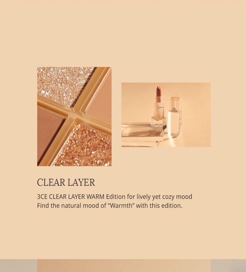 3CE - Multi Eye Color Palette Clear Layer Warm Edition #Butter Cream, 8.5g, 93 g, 8809664983344