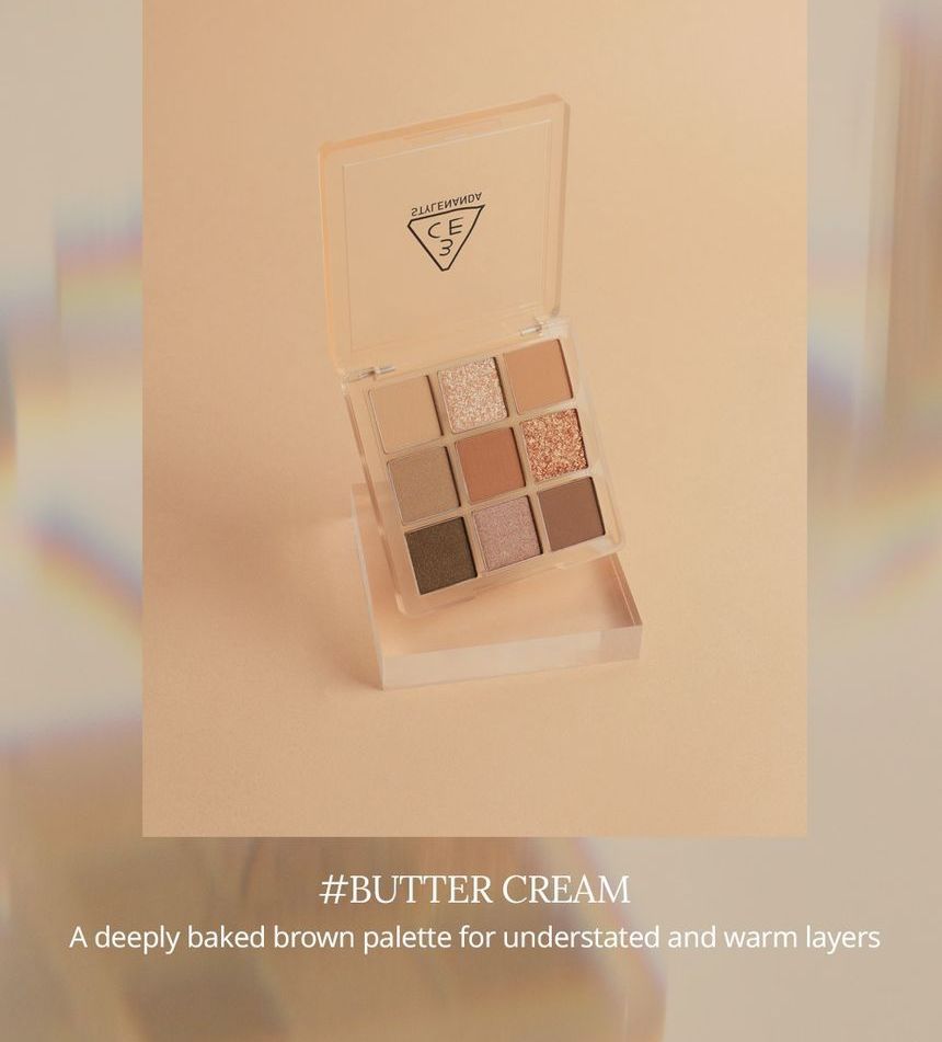 3CE - Multi Eye Color Palette Clear Layer Warm Edition #Butter Cream, 8.5g, 93 g, 8809664983344