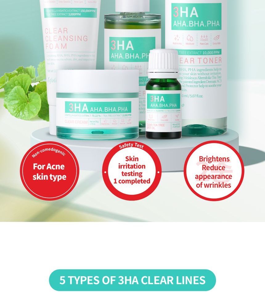 esfolio - 3HA Clear Cream, 50ml, 136 g, 8809589393013