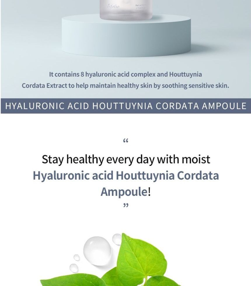 esfolio - Hyaluronic Acid Houttuynia Cordata Ampoule, 50ml, 116 g, 8809589393525