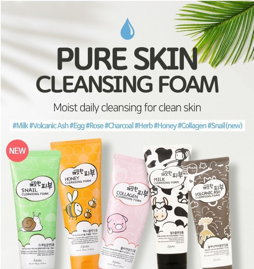 esfolio - Pure Skin Snail Cleansing Foam, 150ml, 195 g, 8809589393402