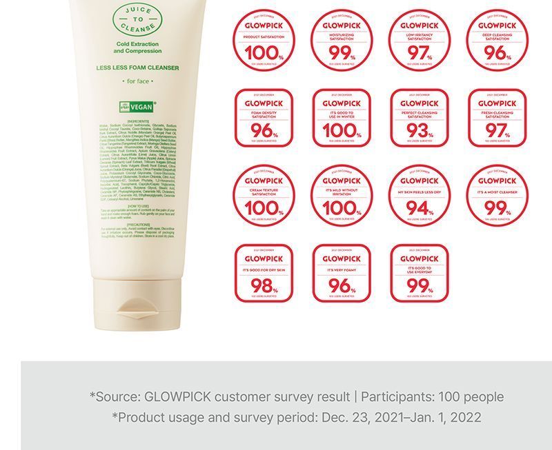 JUICE TO CLEANSE - Less Less Foam Cleanser, 30g, 40 g, 8809634850669