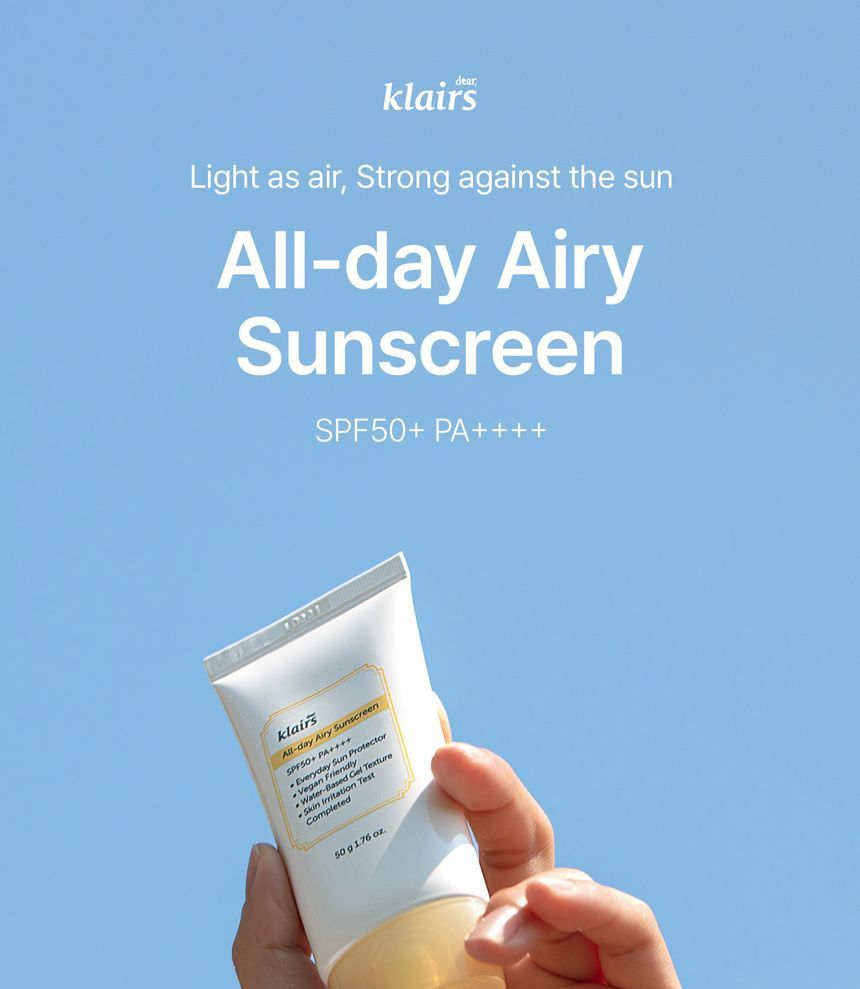 Dear, Klairs - All-day Airy Sunscreen, 50ml, 76 g, 8809572891397