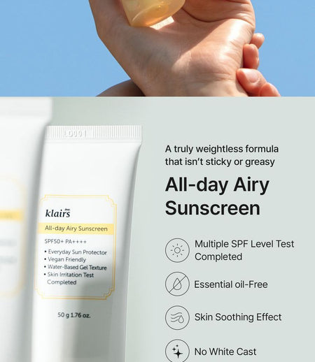 Dear, Klairs - All-day Airy Sunscreen, 50ml, 76 g, 8809572891397