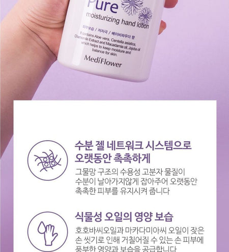 MediFlower - Pure Moisturizing Hand Lotion, 400ml, 447 g, 8809731950040