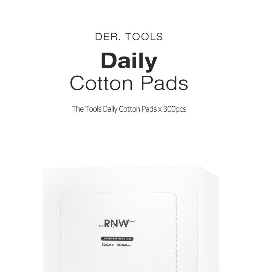RNW - DER. TOOLS Daily Cotton Pads, 300 pcs, 50 g, 8809635330801