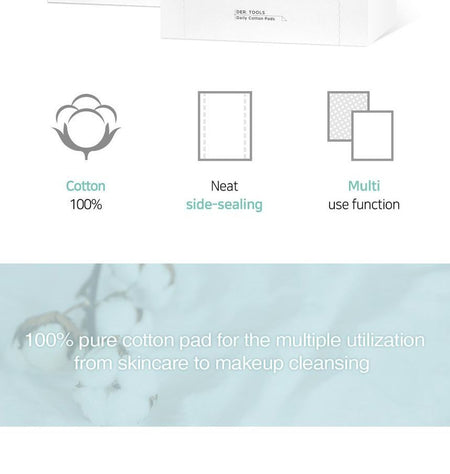 RNW - DER. TOOLS Daily Cotton Pads, 300 pcs, 50 g, 8809635330801