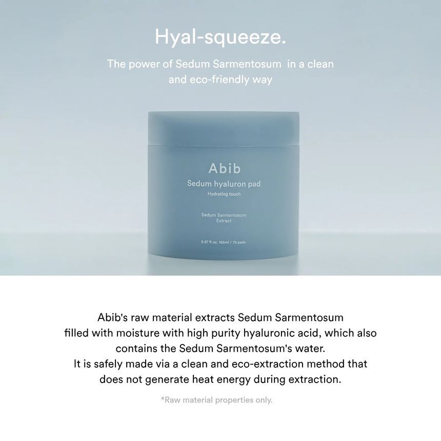 Abib - Sedum Hyaluron Pad Hydrating Touch, 75 pads, 301 g, 8809864760097