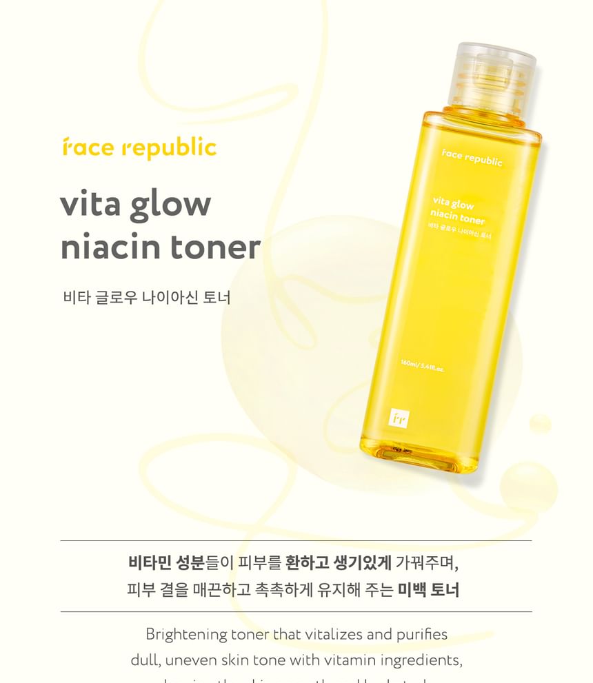face republic - Vita Glow Niacin Toner, Renewed - 160ml, 210 g, 8809752670361