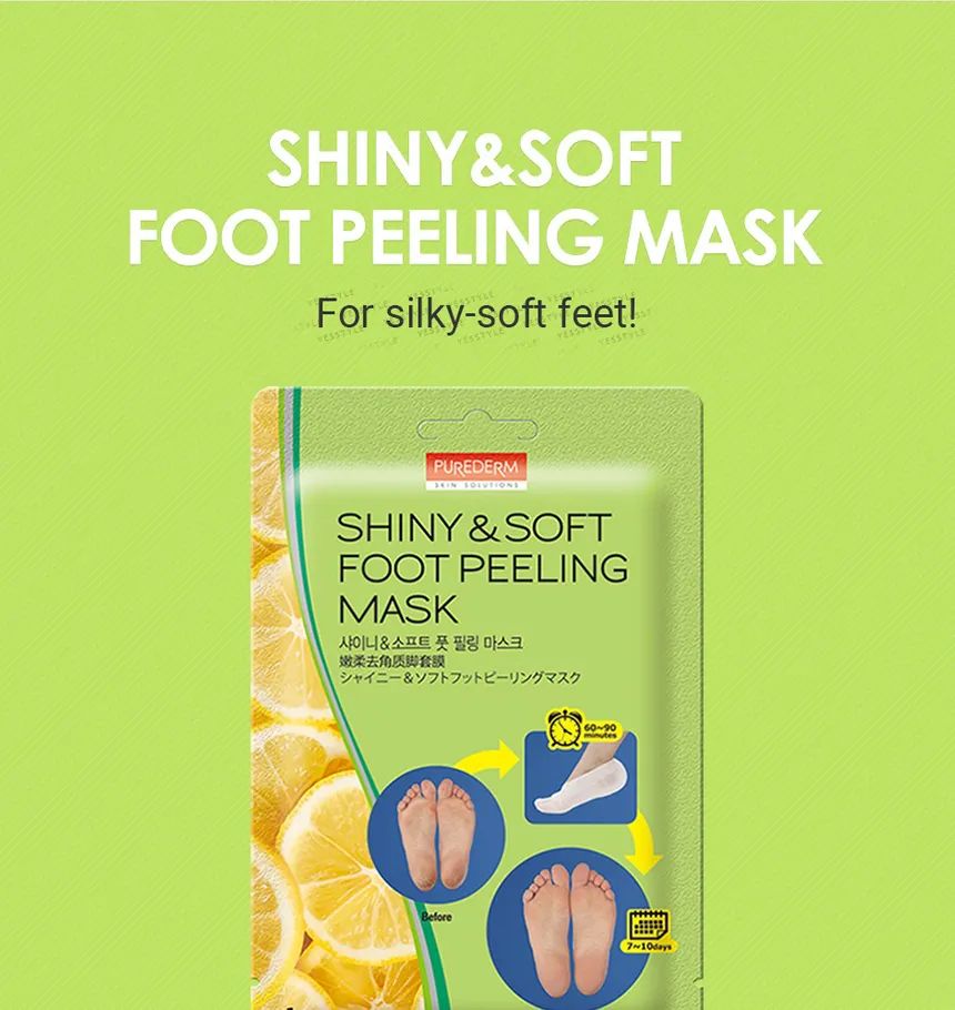 PUREDERM - Shiny & Soft Foot Peeling Mask (1 pair), 1 pair, 50 g, 8809052587970