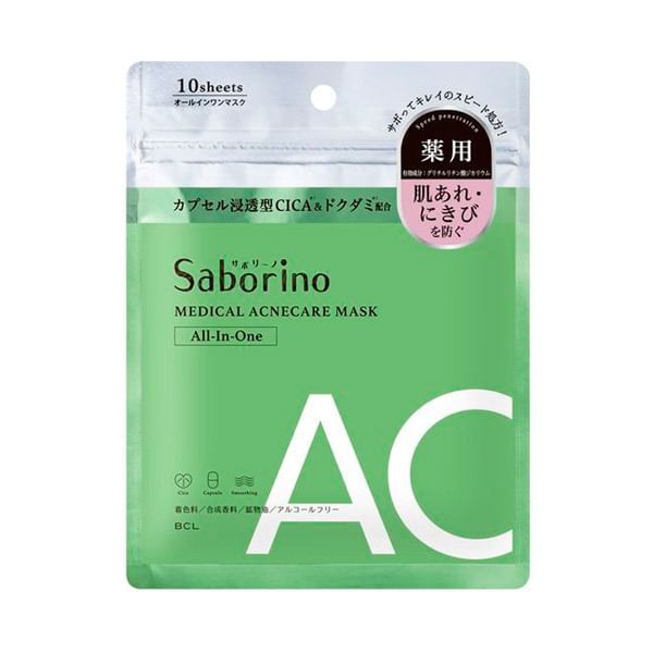 BCL - Saborino Medical Acneaare Mask, 10 pcs, 180 g, 4515061189374