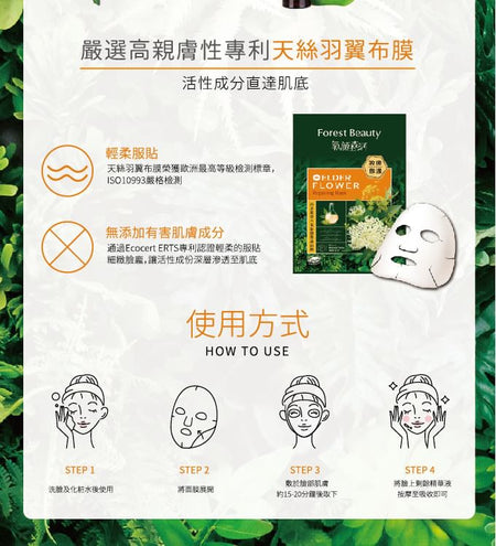 Forest Beauty - Natural Botanical Series Elderflower Repairing Mask 3 pcs, 3 pcs, 121 g, 4710751664449