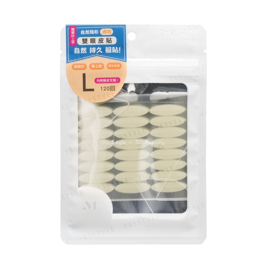 MEKO - Natural Invisible Transparent Double Eyelid Tape L 120 pcs, 120 pcs, 13 g, 4712862903967