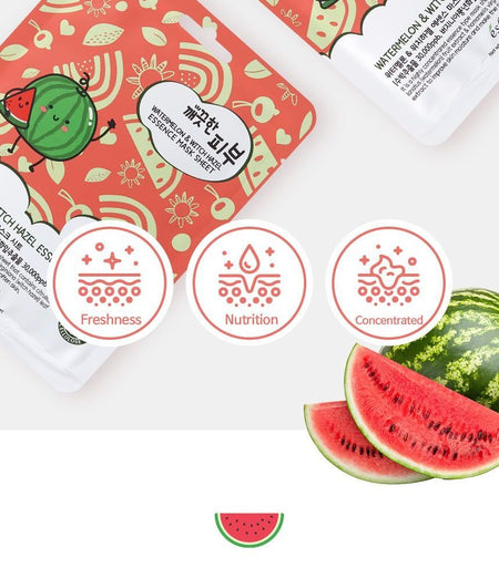 esfolio - Watermelon & Witch Hazel Essence Mask Sheet Set, 10 sheets, 340 g, 8809589393587