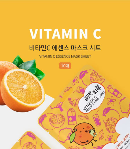 esfolio - Vitamin C Essence Mask Sheet Set, 10 sheets, 339 g, 8809589393631