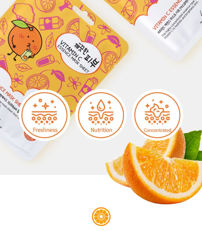 esfolio - Vitamin C Essence Mask Sheet Set, 10 sheets, 339 g, 8809589393631