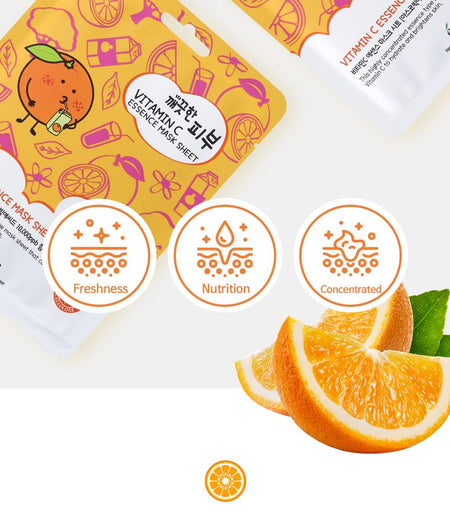 esfolio - Vitamin C Essence Mask Sheet Set, 10 sheets, 339 g, 8809589393631
