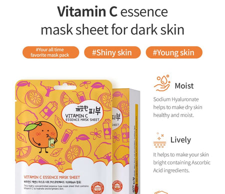 esfolio - Vitamin C Essence Mask Sheet Set, 10 sheets, 339 g, 8809589393631