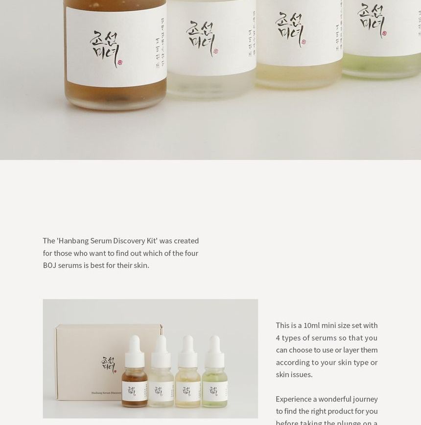 Beauty of Joseon - Hanbang Serum Discovery Kit, 10ml x 4 pcs, 148 g, 8809738315897