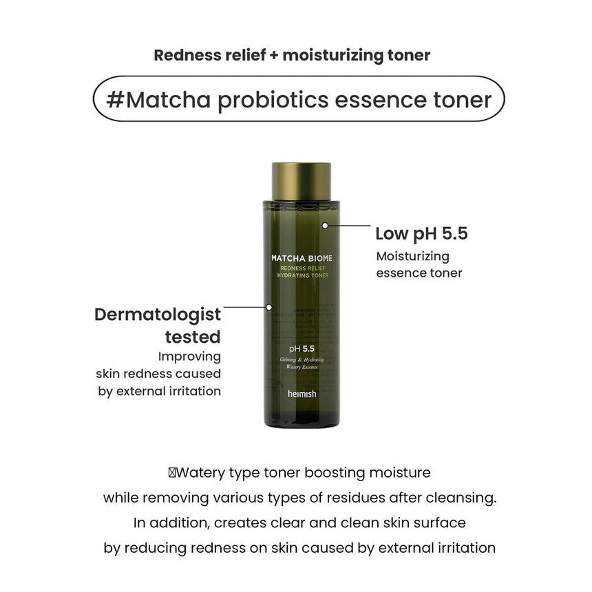 heimish - Matcha Biome Redness Relief Hydrating Toner, 150ml, 262 g, 8809481761804