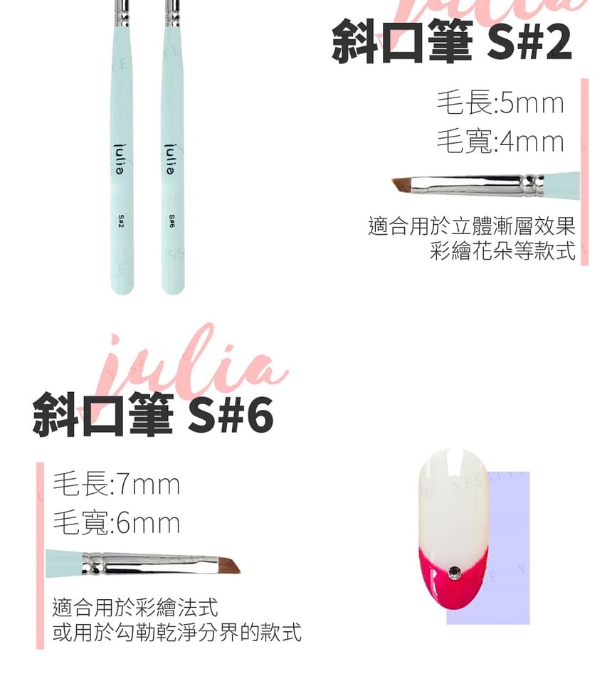 Cosplus - Julia Macaron Nail Art Brush S#6, 1 pc, 30 g, 4713233398351