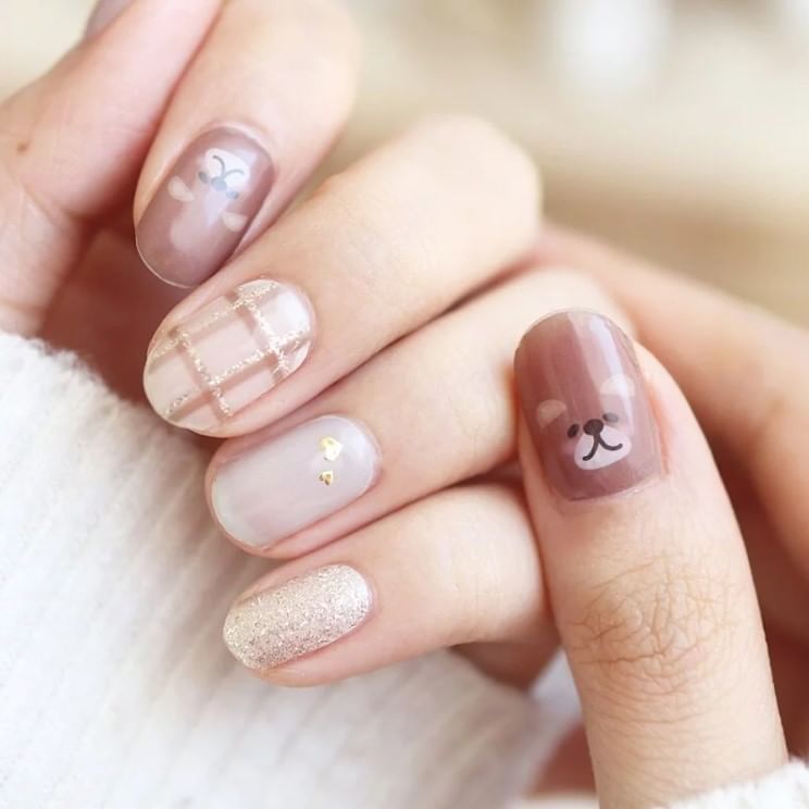 Lunacaca - Graceful Bear Nail Art Sticker, 24 pcs, 50 g, 4892022007982