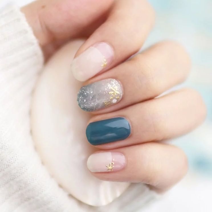 Lunacaca - Sparkling Seas Nail Art Sticker, 24 pcs, 50 g, 4892022007983