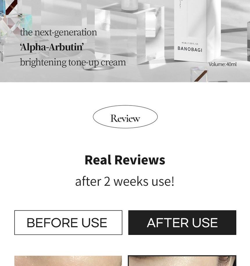 BANOBAGI - Alpha Radiance Tone-Up Cream, 40ml, 63 g, 8809486364352