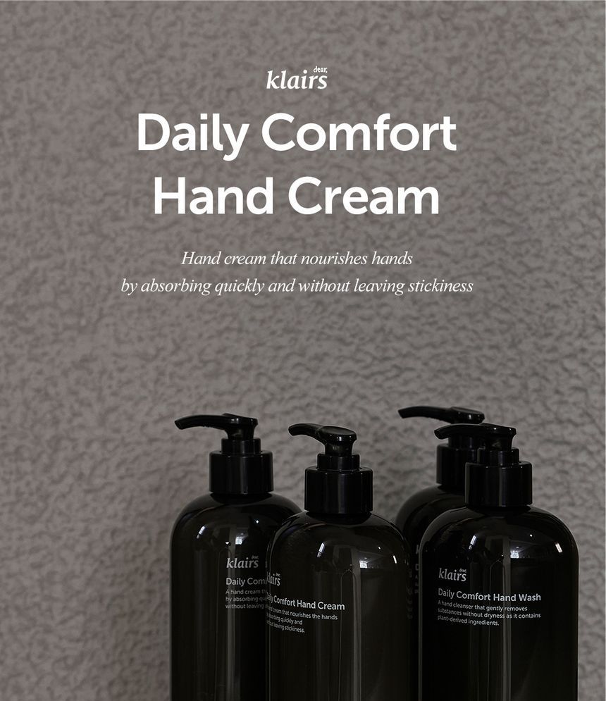 Dear, Klairs - Daily Comfort Hand Cream Jumbo, 370g, 470 g, 8809572890949