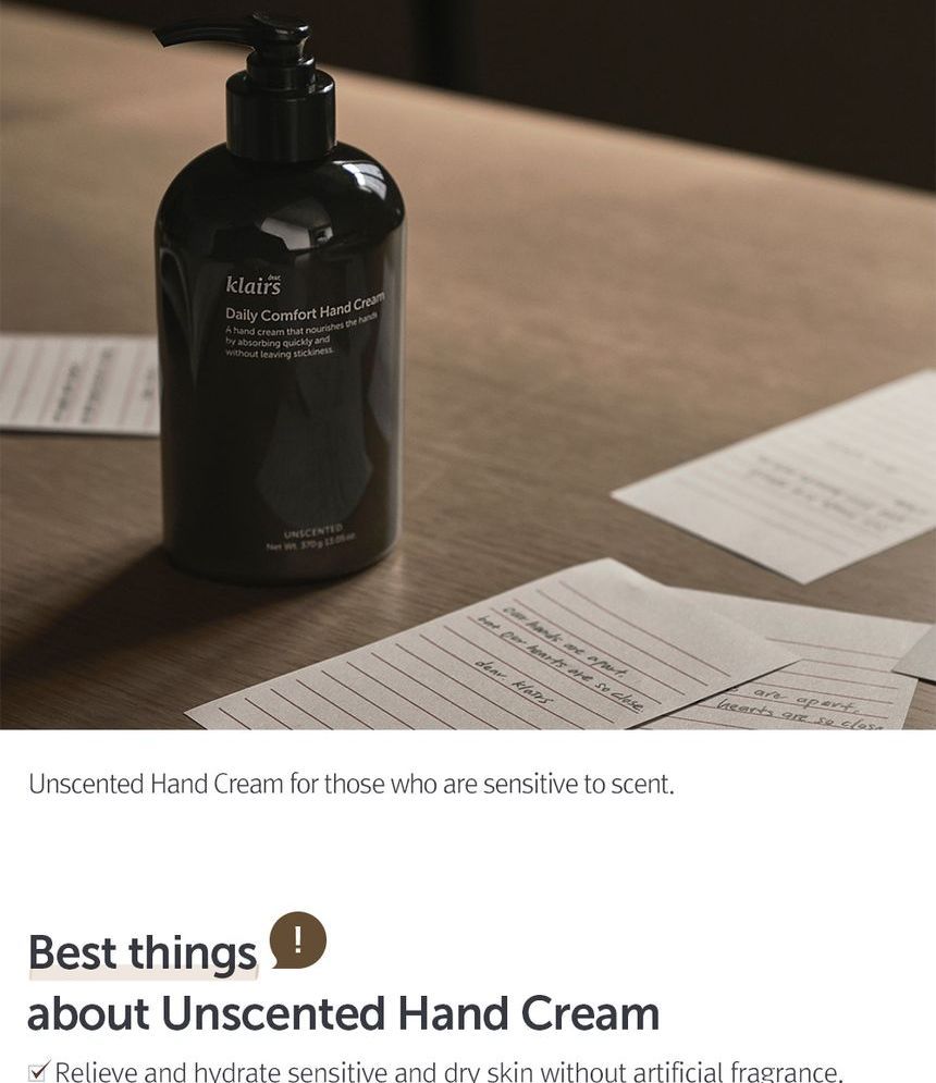 Dear, Klairs - Daily Comfort Hand Cream, 50g, 75 g, 8809572891311