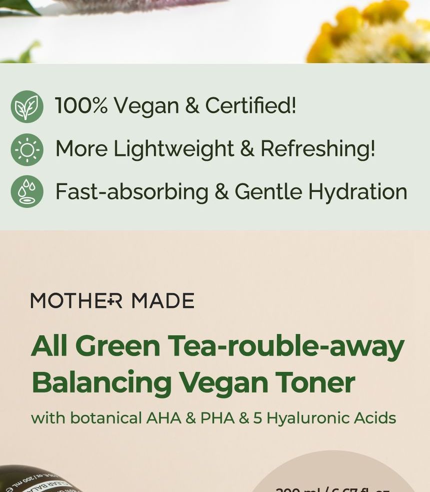 MOTHER MADE - All Green Tea-Rouble-Away Toner, 200ml, 500 g, 8809380061753