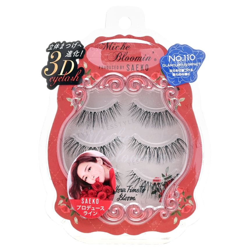 Miche Bloomin’ - Eyelash Produced By Saeko Renewal 110 Glamorous Imapct, 3 pairs, 22 g, 4560364939782