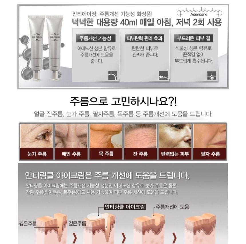 TOSOWOONG - Anti-Wrinkle Eye Cream, 40ml, 59 g, 8809179107310