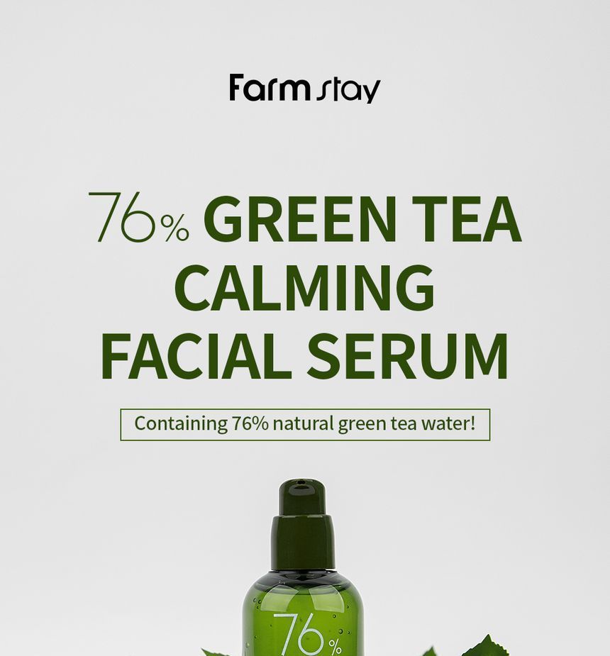 Farm Stay - 76% Green Tea Calming Facial Serum, 100ml, 154 g, 8809674691901
