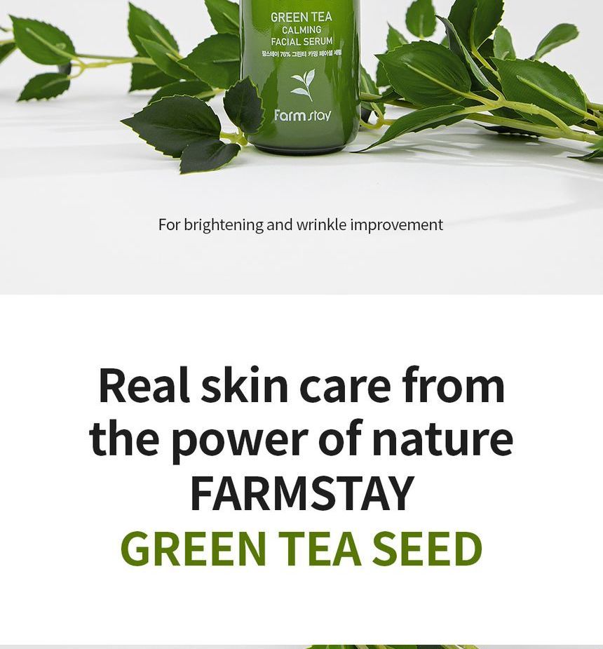 Farm Stay - 76% Green Tea Calming Facial Serum, 100ml, 154 g, 8809674691901
