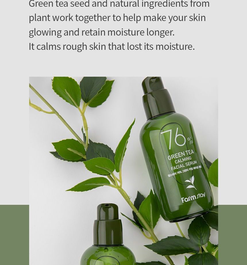Farm Stay - 76% Green Tea Calming Facial Serum, 100ml, 154 g, 8809674691901
