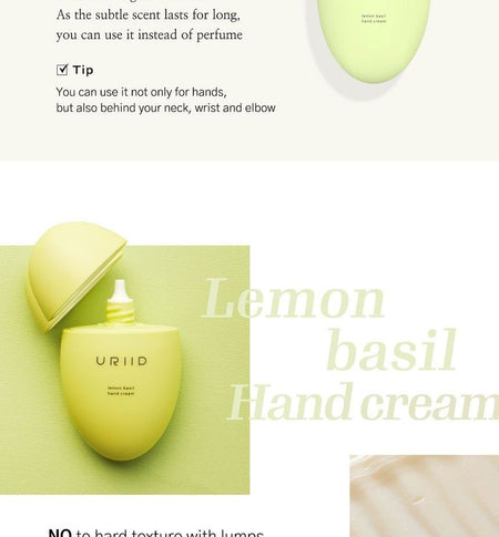 URIID - Lemon Basil Hand Cream, 50g, 81 g, 8809776660119