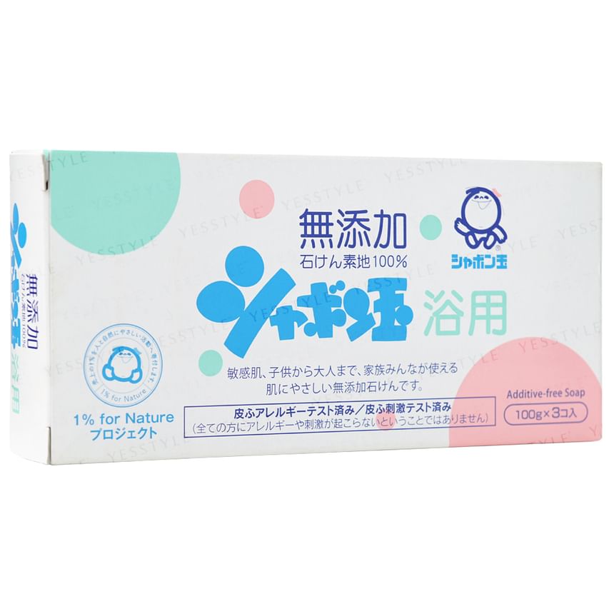 Shabondama Soap - Additive-Free Bubble Bath Soap, 100g x 3, 332 g, 4901797006014