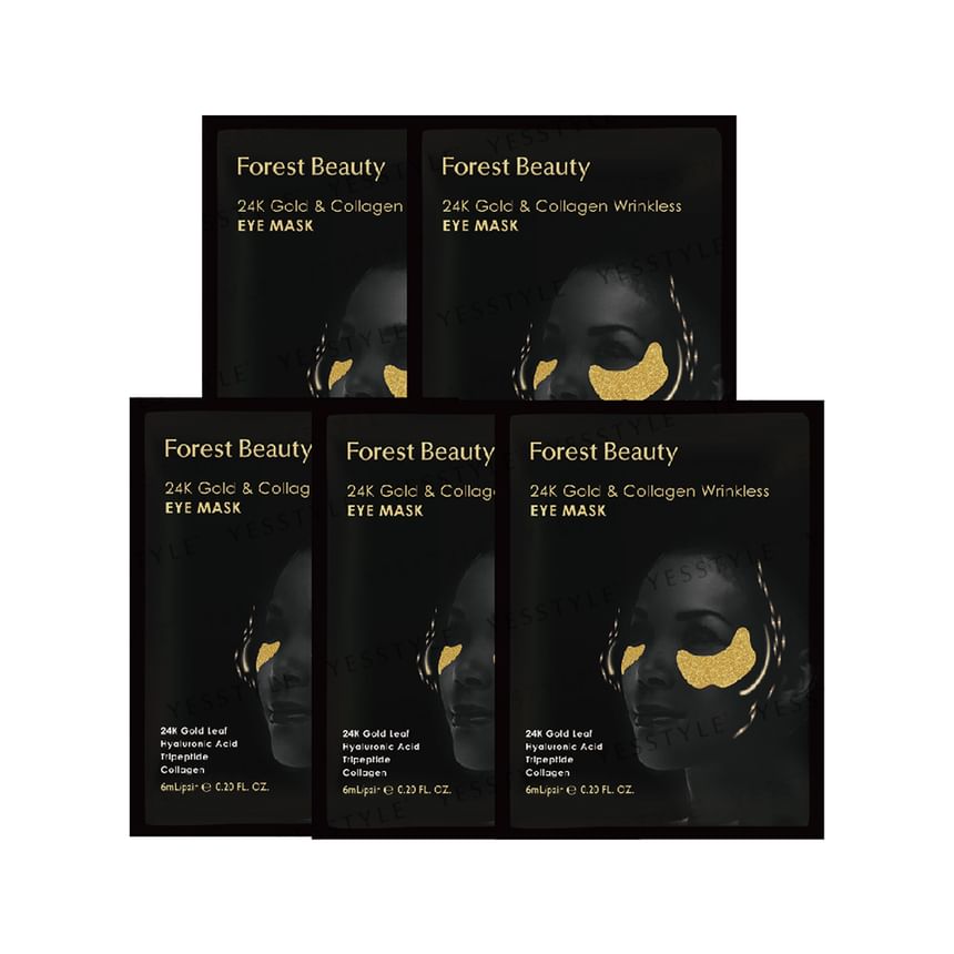 Forest Beauty - 24K Gold & Collagen Wrinkless Eye Mask, 5 pairs, 55 g, 4710751664937