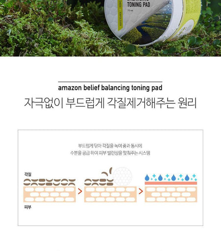 daymellow - Amazon Belief Balancing Toning Pad, 70 pcs, 270 g, 8809608730607