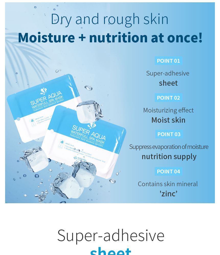 eyeNlip - Super Aqua Waterfull Spa Mask Set, 25ml x 10 sheets, 630 g, 8809555252818