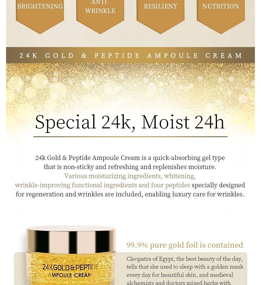 eyeNlip - 24K Gold & Peptide Ampoule Cream  , 50g, 130 g, 8809555251088