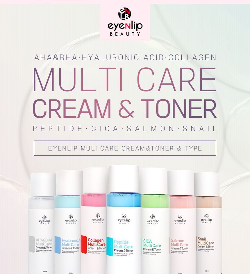 eyeNlip - AHA & BHA Multi Care Cream & Toner , 200ml, 200 g, 8809555253716