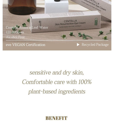 eyeNlip - Centella Skin Resurrection Eye Cream, 30ml, 80 g, 8809555253129