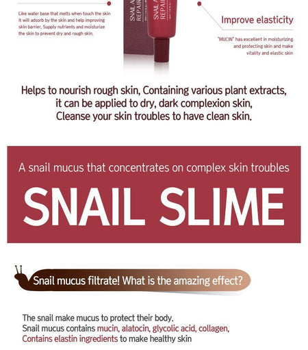 eyeNlip - Snail All in One Repair Cream Tube, 30ml, 80 g, 8809555252863