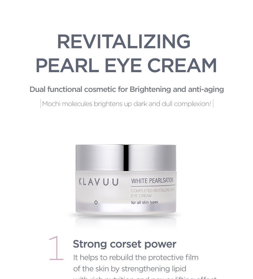 KLAVUU - White Pearlsation Completed Revitalizing Pearl Eye Cream, 20ml, 109 g, 8809482360198