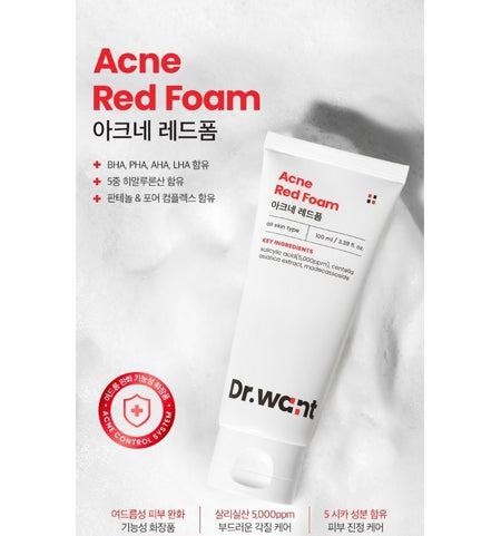 Dr.want - Acne Red Foam, 100ml, 250 g, 8809665916396