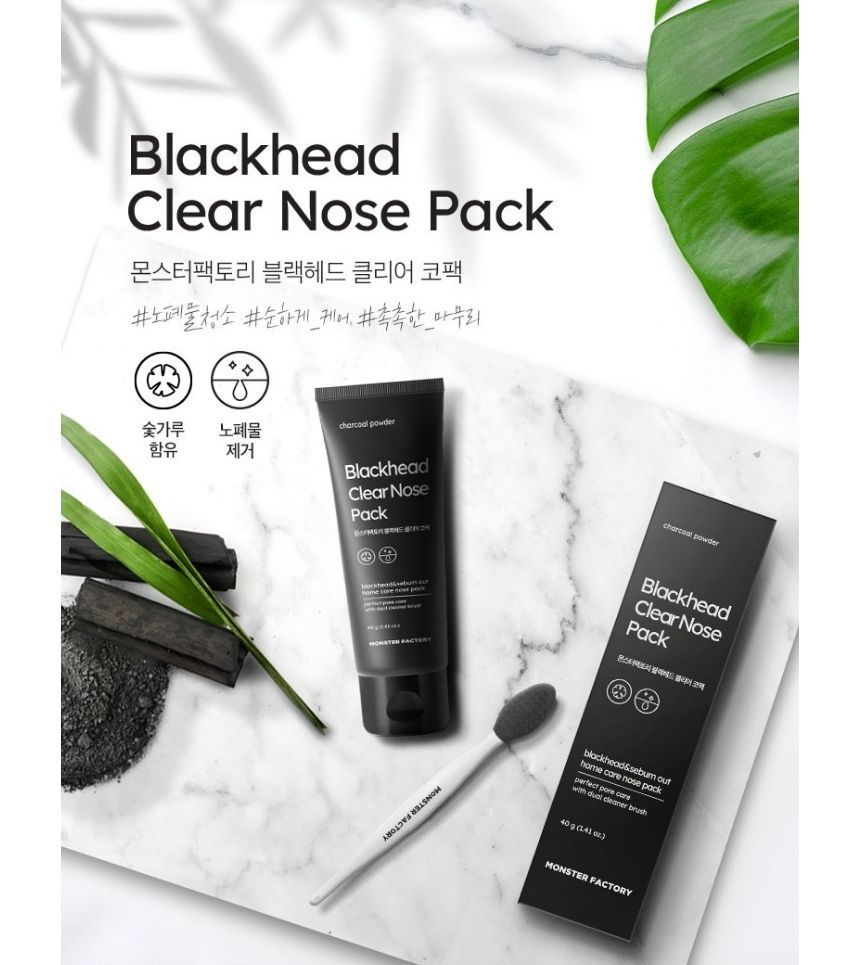 MONSTER FACTORY - Blackhead Clear Nose Pack, 40g, 100 g, 8809665913166