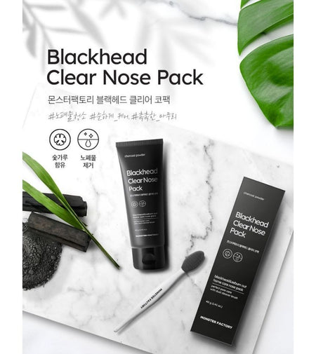 MONSTER FACTORY - Blackhead Clear Nose Pack, 40g, 100 g, 8809665913166