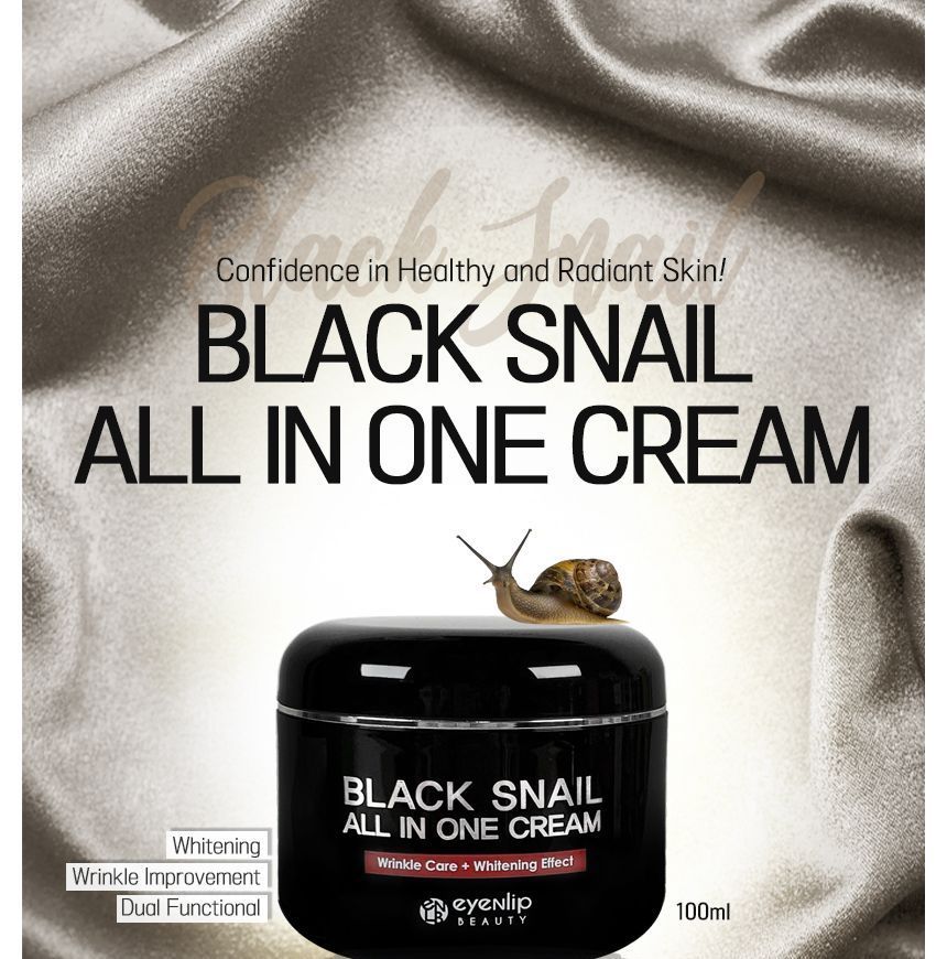 eyeNlip - Black Snail All In One Cream Mini, 15ml, 50 g, 
